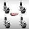 Service Caster 3'' SS Black Poly Swivel 1-5/8'' Expanding Stem Caster Set with Brake, 4PK SCC-SSEX20S314-PPUB-BLK-TLB-158-4 - alternate 2